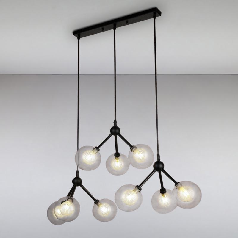 Люстра підвісна молекула Light House LS-15366-9 Чорний