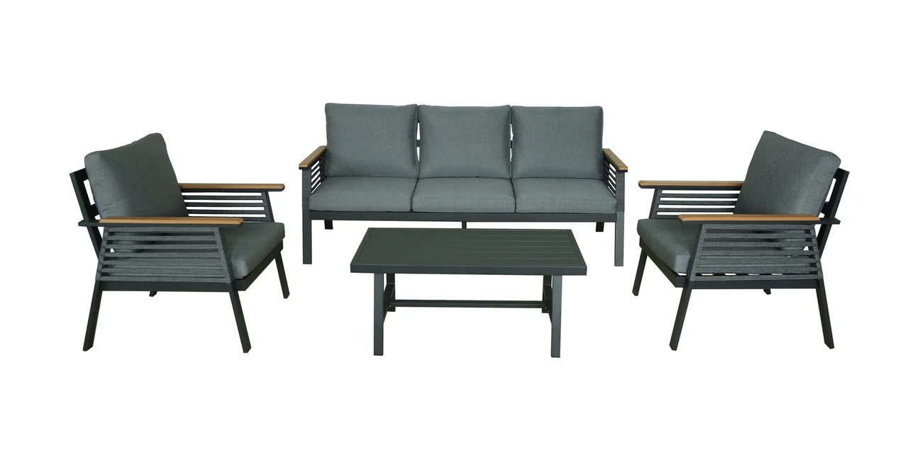 Комплект уличной мягкой мебели в стиле LOFT с металлическим каркасом Серый (KS-1354)