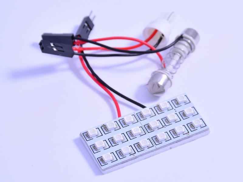 Автомобильная лампа светодиодная LEDUA PCB 18 SMD 3528 12V Синий (45)