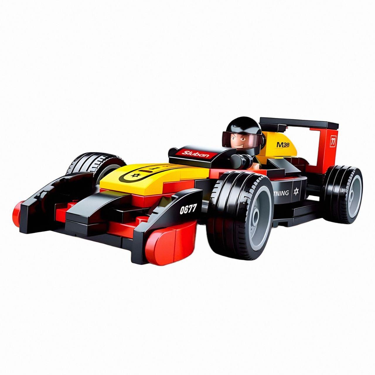 Конструктор Sluban M38-B0677 Гоночный болид с фигуркой 120 деталей Разноцветный (27731400)