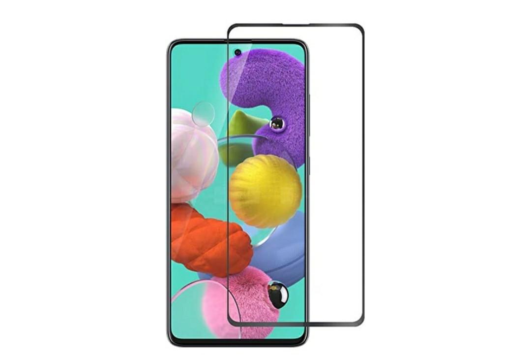 Загартоване захисне скло на Samsung Galaxy A51 (A515)  Чорна рамка