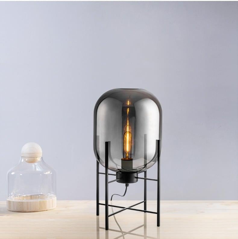Светильник настольный Glass Oval Smoky Grey H48/D24