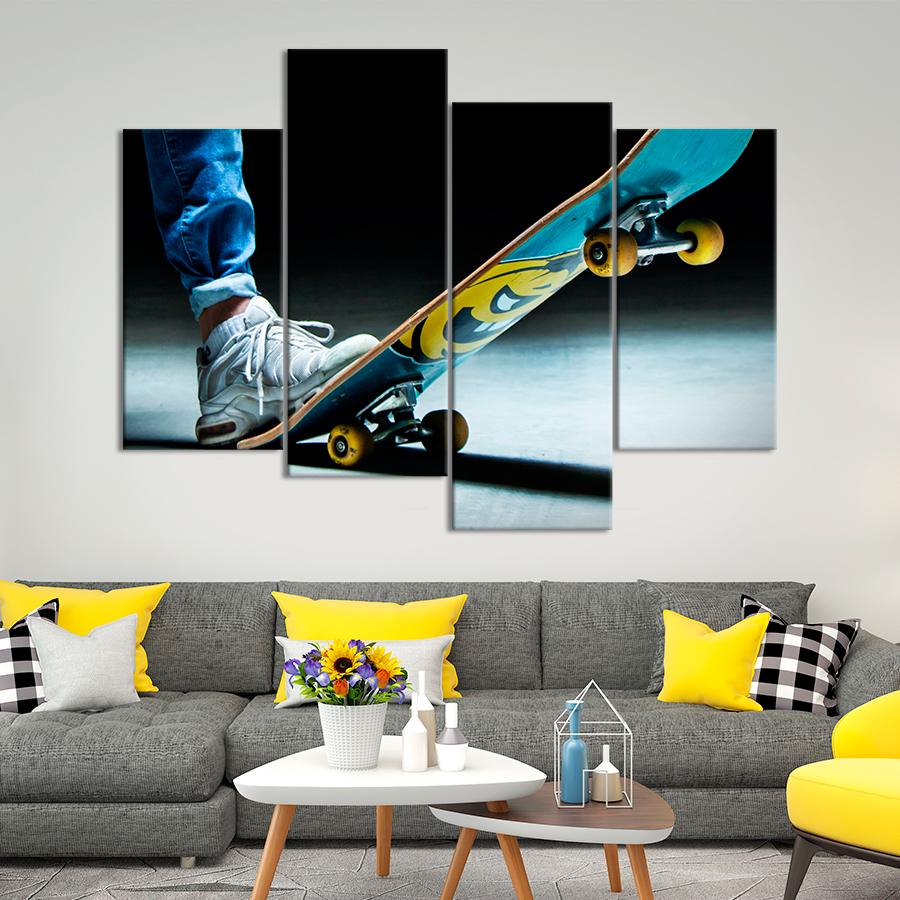 Картина спорт Красочная доска для скейтборда 129x90 см (A1250-4)