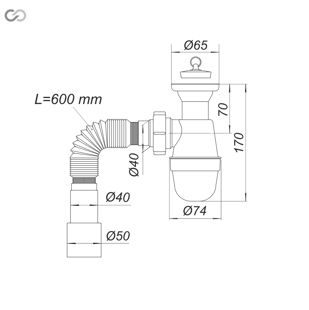 Сифон SoloPlast У1111 для мойки и умывальника с нержавеющей сеткой и гибкой трубой 600 мм (2518234933) - фото 3 Сифон SoloPlast У1111 для мойки и умывальника с нержавеющей сеткой и гибкой трубой 600 мм (2518234933) - фото 3