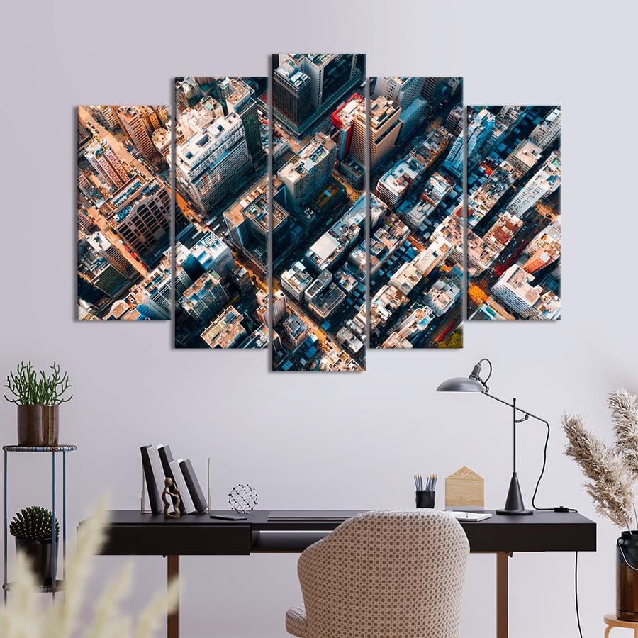 Картина город Вид с воздуха на городской пейзаж 112x68 см (A591-5)