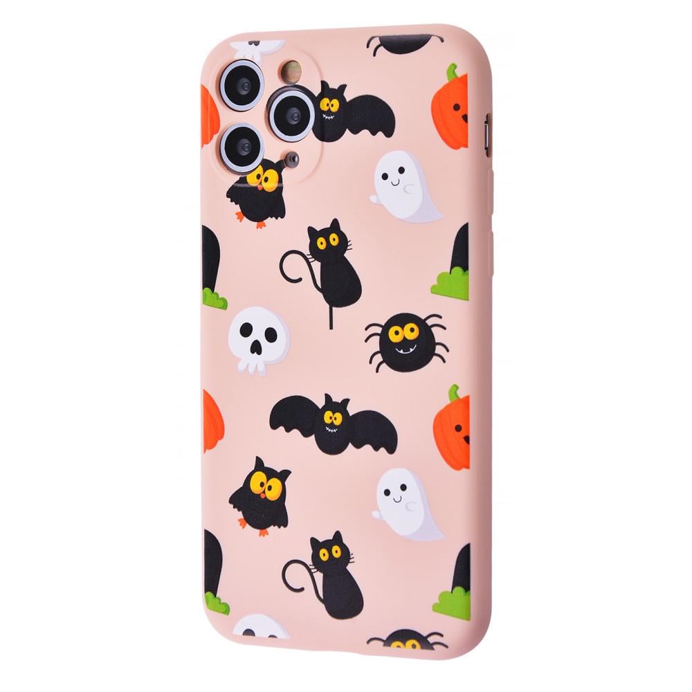 Чехол WAVE Fancy case TPU для iPhone 11 Pro Black Cats/Pink Sand Бежевый с рисунком