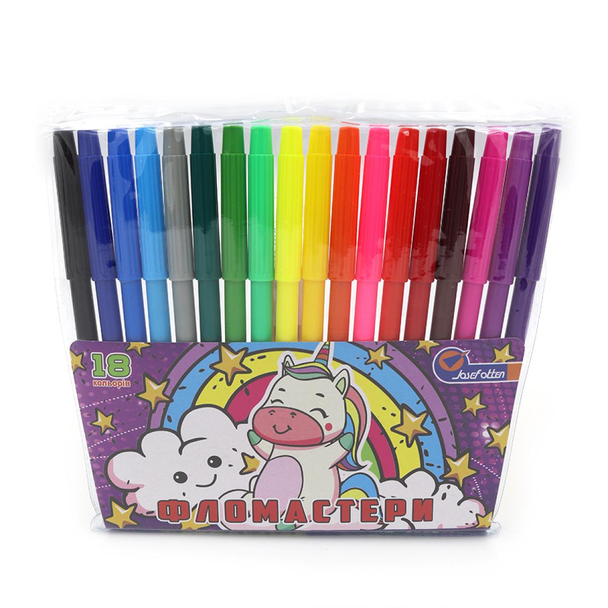 Фломастери Josef Otten Єдиноріг 18 кольорів ПВХ (MTT-161687)