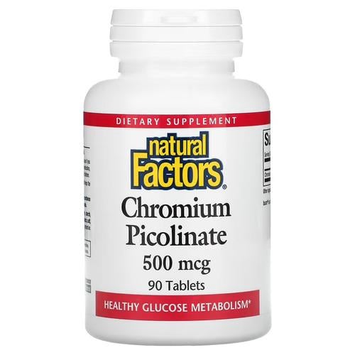 Хром Natural Factors Chromium Picolinate 500 mcg 90 табл. (NFS-01637)