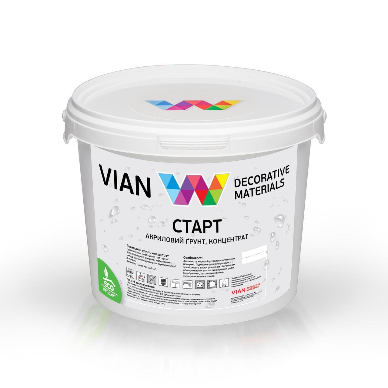 Грунт акриловый глубокого проникновения Vian Старт 1 л