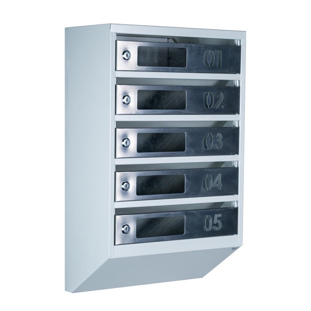 Ящик почтовый многосекционный ЯП05D Серый/Нержавеющая сталь (24061088)