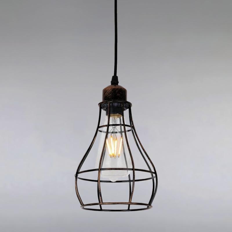 Люстра подвесная лофт Light House LS-15166-1 BK+BR на одну лампу Черный / Золото