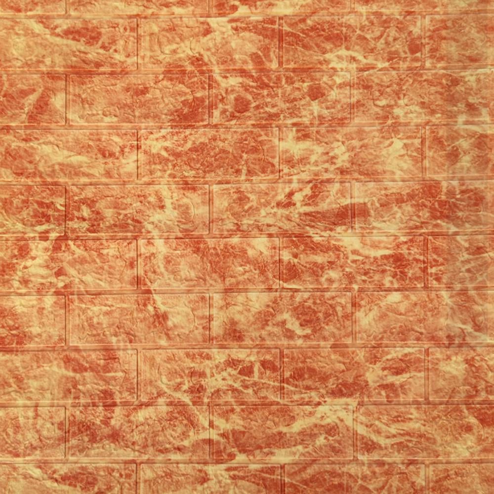 3D-панель самоклеющаяся Sticker Wall Яркий мрамор 700х770х5 мм Оранжевый (Панель-66)