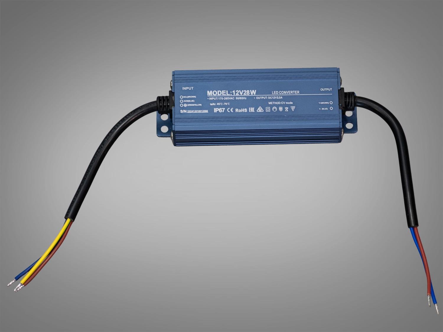 Блок живлення для підключення LED стрічки 12 В 28 Вт 2,33А (PPF-PW-IP68-12 В-28w)