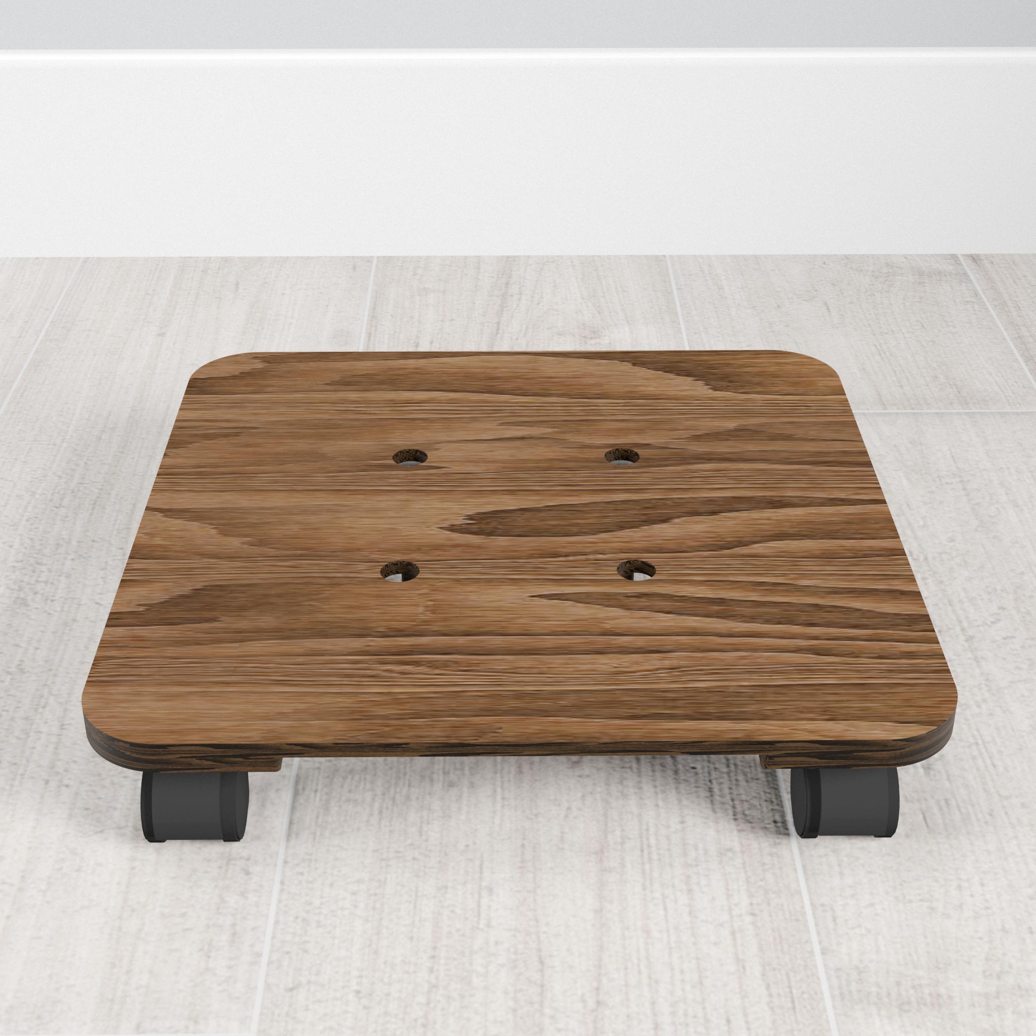 Подставка для цветов напольная на колесах квадратная 25 см (25622124) - фото 3