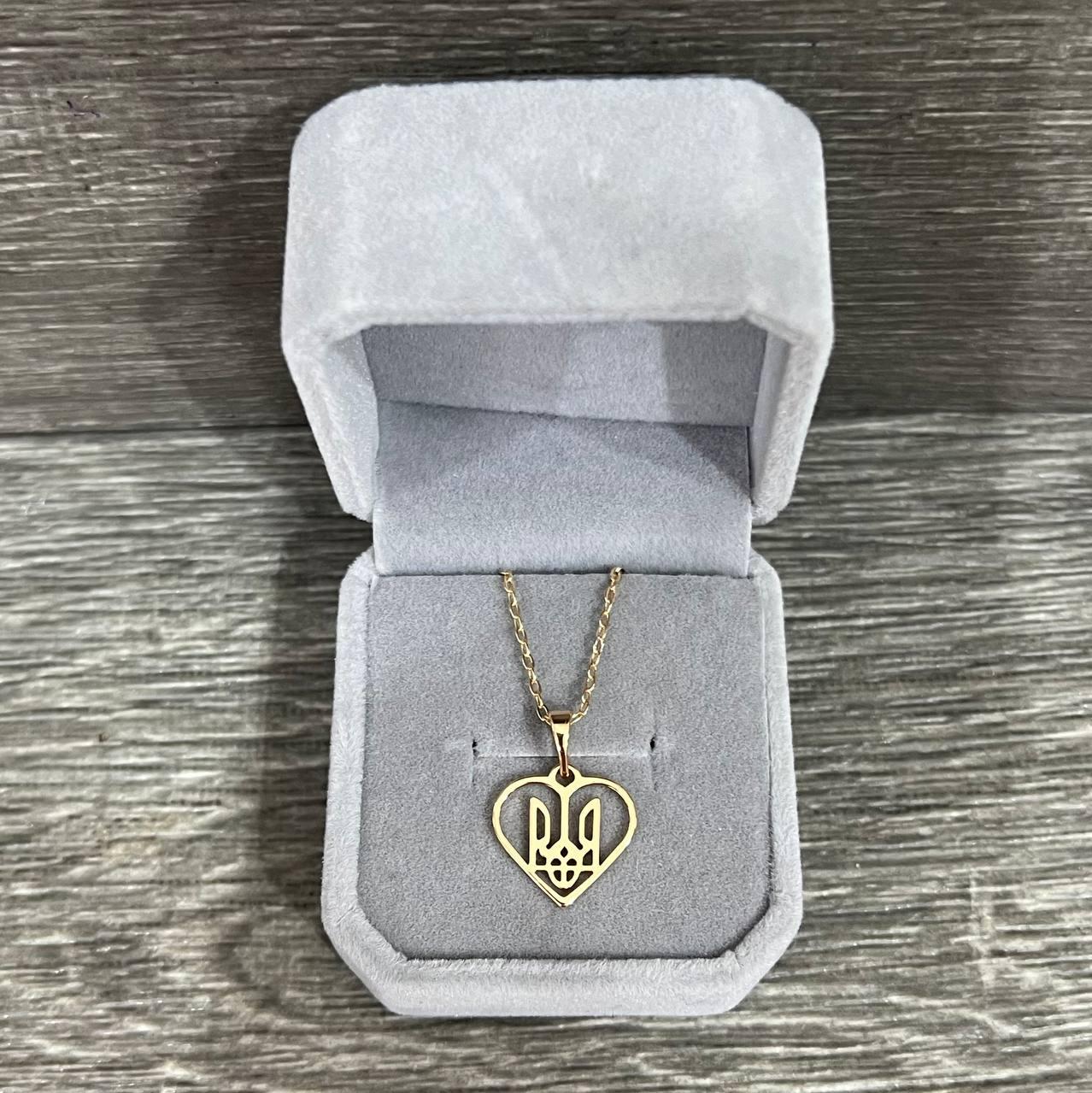 Кулон Герб Украины Трезубец Xuping Jewelry на цепочке ювелирный сплав в бархатной коробочке Золотистый (85458617)