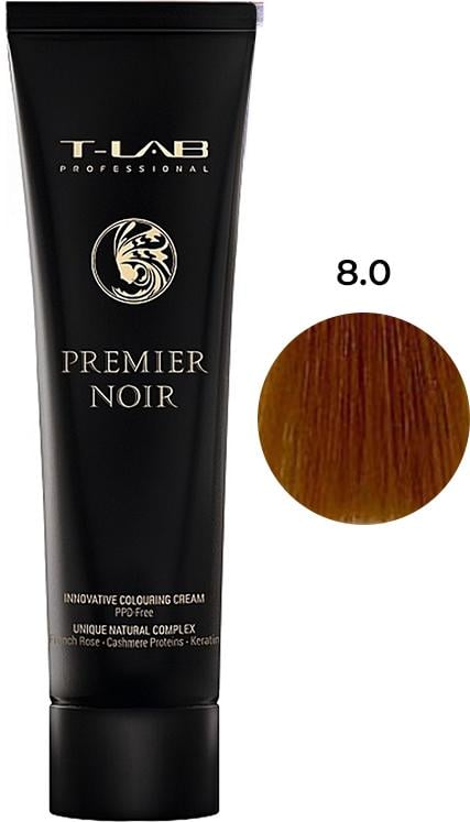 Крем-краска для волос T-LAB Professional PREMIER Noir 8.0 Натуральный Светлый Блонд 100 мл (29582567)