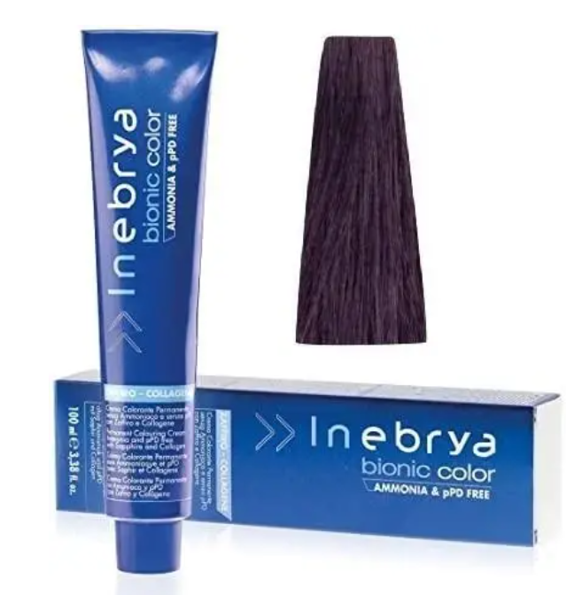 Крем-краска для волос INEBRYA Bionic Сolor стойкая без аммиака 100 мл 5/2 Светло-каштановый фиолетовый