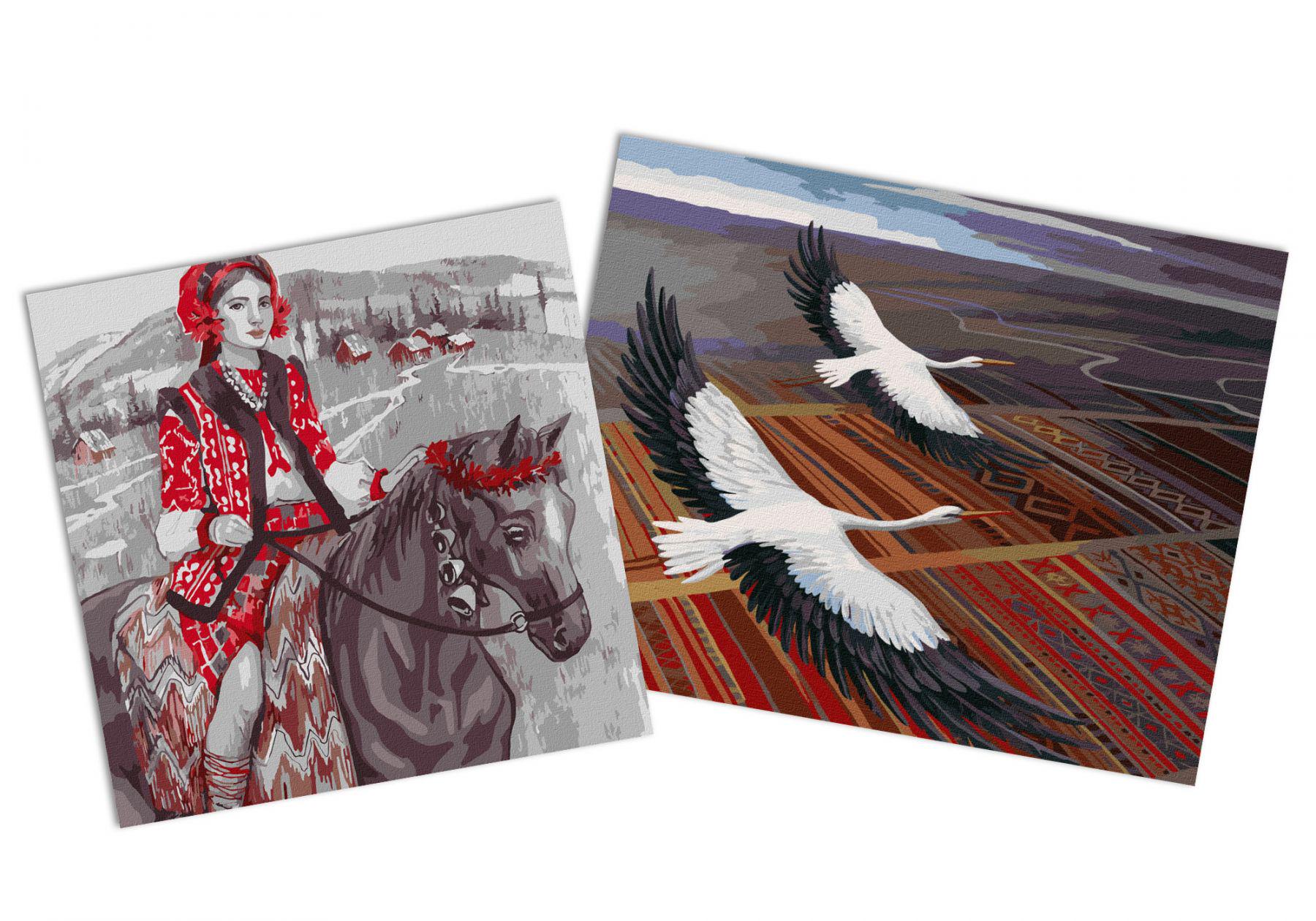 Набор картин по номерам Идейка 2в1 Над родной землей 40x50 см KHO4325 и Путешествие по родному краю 40x40 см KHO2537 (CKHO2537)