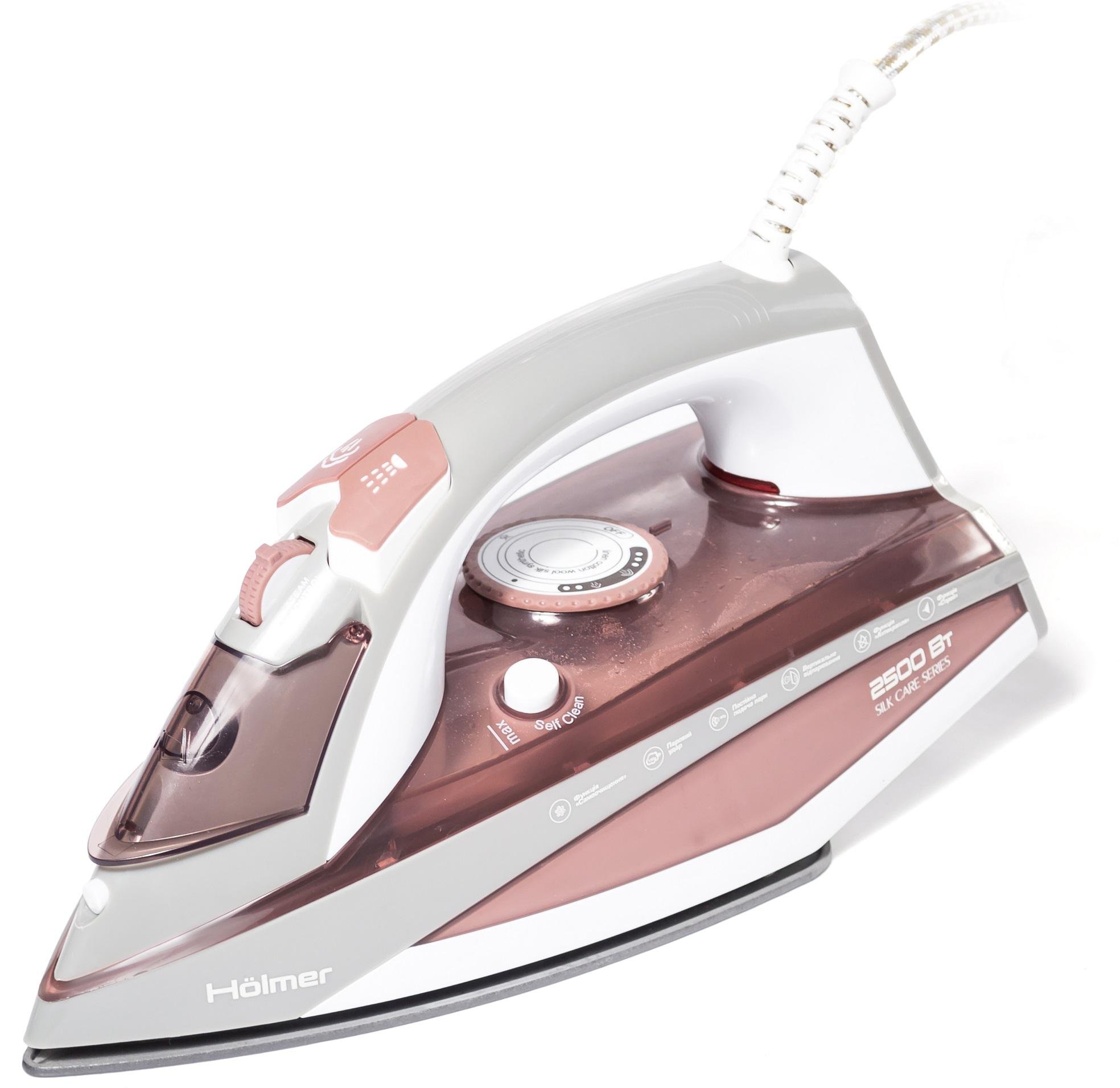 Утюг Holmer HIT-2535 2500 Вт паровой удар 130 г/мин 350 мл White/Lilac (620186) - фото 2 Утюг Holmer HIT-2535 2500 Вт паровой удар 130 г/мин 350 мл White/Lilac (620186) - фото 2