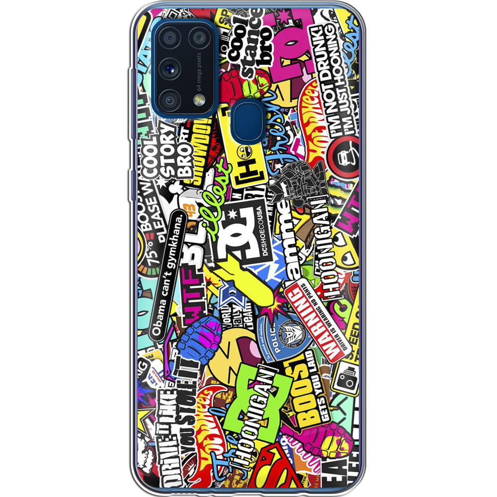 Чехол Boxface Samsung M315 Galaxy M31 Multicolored Inscriptions Прозрачный силикон (39091-up880-39091)