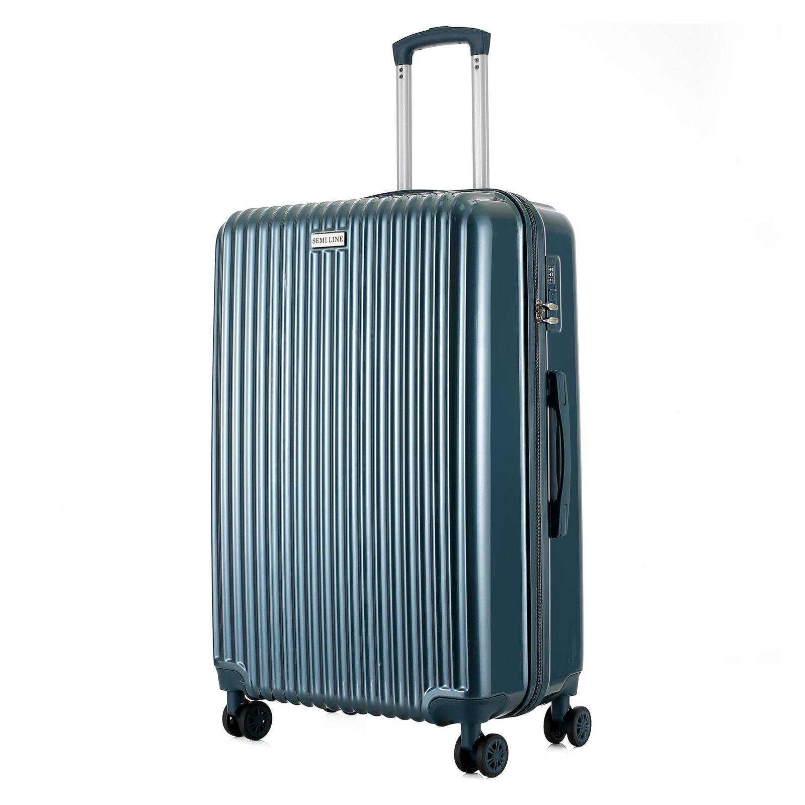 Чемодан SEMI LINE 28" T5955-3 114 л поликарбонат/ABS 4 спаренные колеса алюминиевая ручка углубленный кодовый замок L Blue