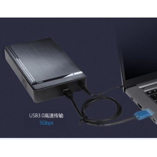 Карман зовнішній ShuoLe HDD 3,5"/2,5" SATA USB 3.0 для жорсткого диска з блоком живлення Чорний (21176051) - фото 3