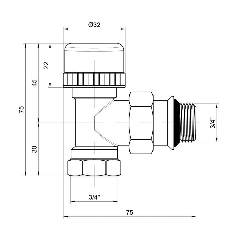 Кран термостатичний SD Plus 3/4" ВН з антипротіканням для радіатора кутовий (SD350W20) - фото 2