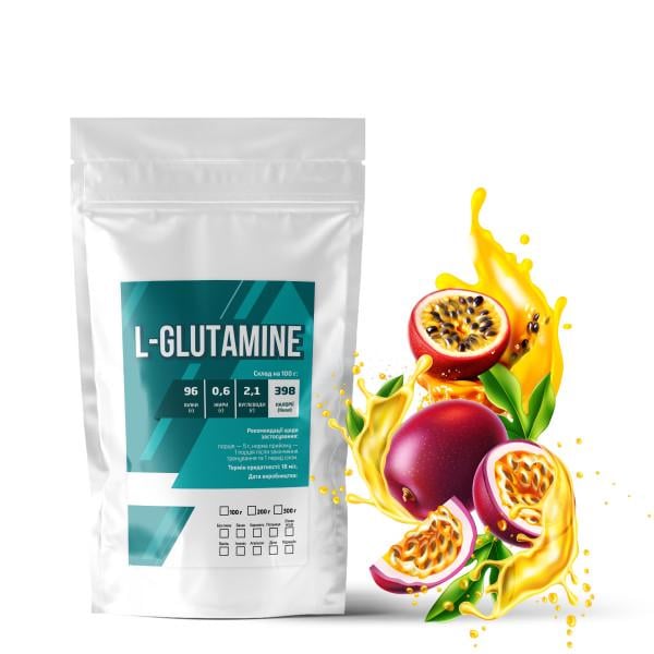 Аминокислота L-Glutamine Маракуйя для мышечной ткани на 20 порций 100 г (21-125-glu-m100)