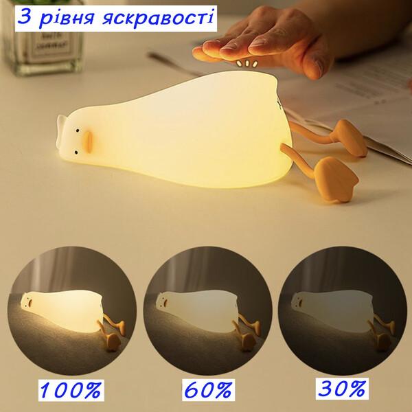 Нічник силіконовий м'який Качка з вбудованим акумулятором (60755) - фото 3 Нічник силіконовий м'який Качка з вбудованим акумулятором (60755) - фото 3