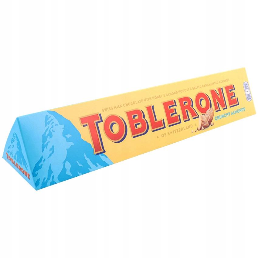 Шоколад Toblerone молочний з солоним карамелізованим мигдалем та медово-мигдальною нугою 360 г - фото 1