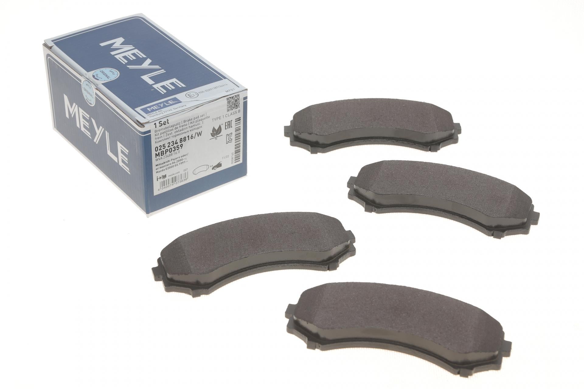 Колодки тормозные передние Meyle для Mitsubishi Grandis/Pajero 04- (025 234 8816/W)