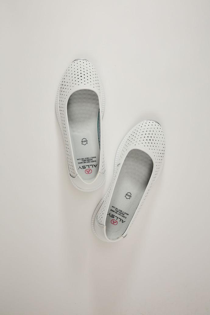 Балетки ALLSY кожаные р. 40 Белый (196684) - фото 3