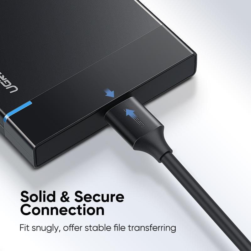 Кабель для жестких дисков UGREEN Type-C-Micro USB Type-B 5 Гбит/с USB 3.0 A на Micro-B 1 м Черный (20103) - фото 6