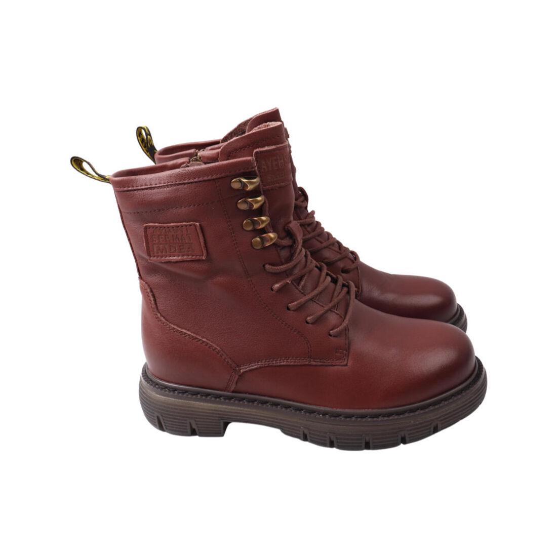 Ботинки женские Berisstini из кожи р. 37 Коричневый (53-21DHC)