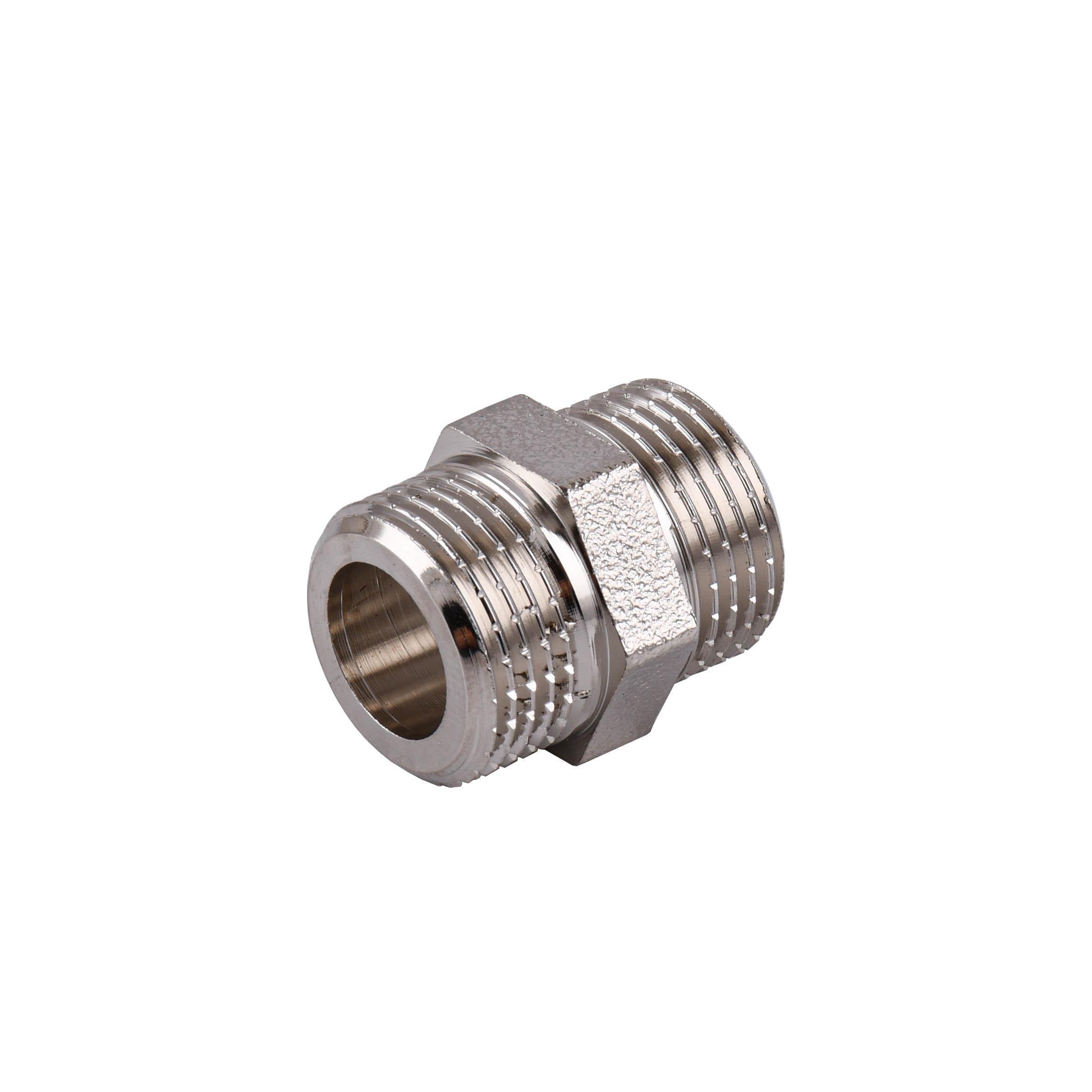 Ниппель под прокладку Optimum NN222G 3/8"ЗЗ никелированный (000030783)
