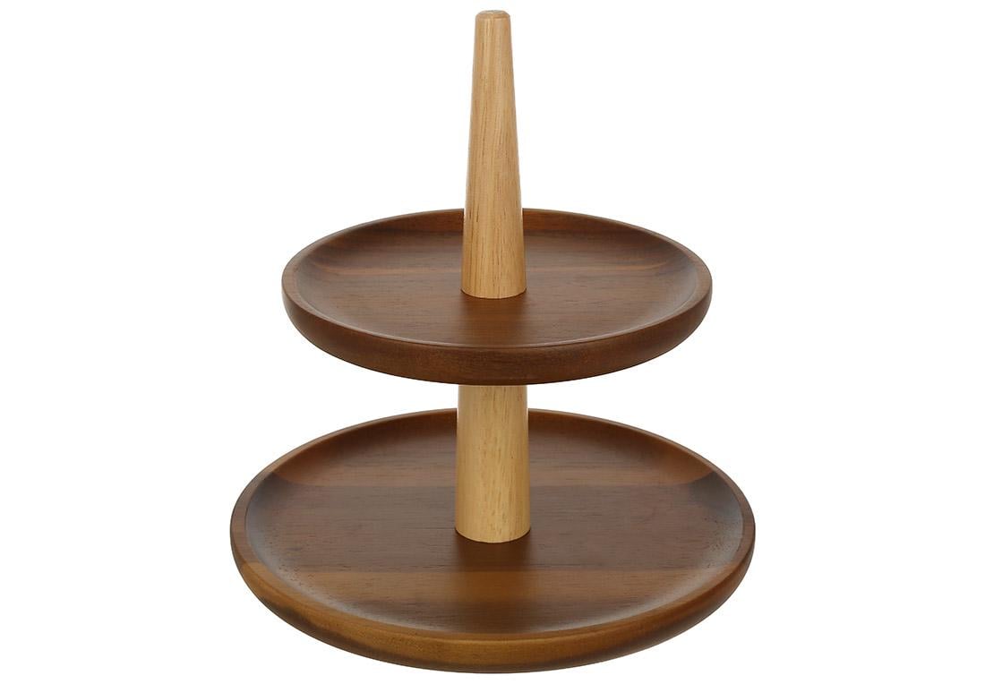 Подставка двухъярусная деревянная для десертов 15/20х21 см (992-815)