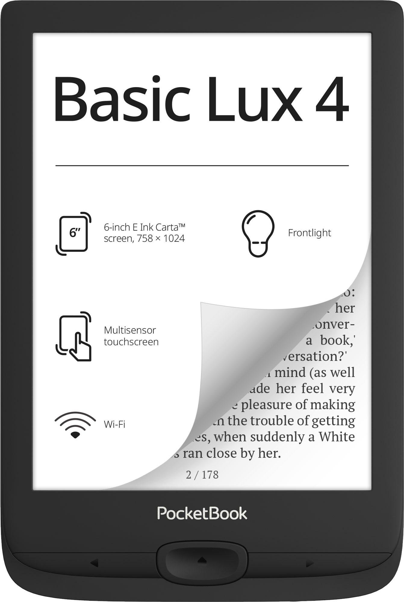 Електронна книга PocketBook Basic Lux 4 PB618 6" 1024x758 Black (PB618-P-WW)