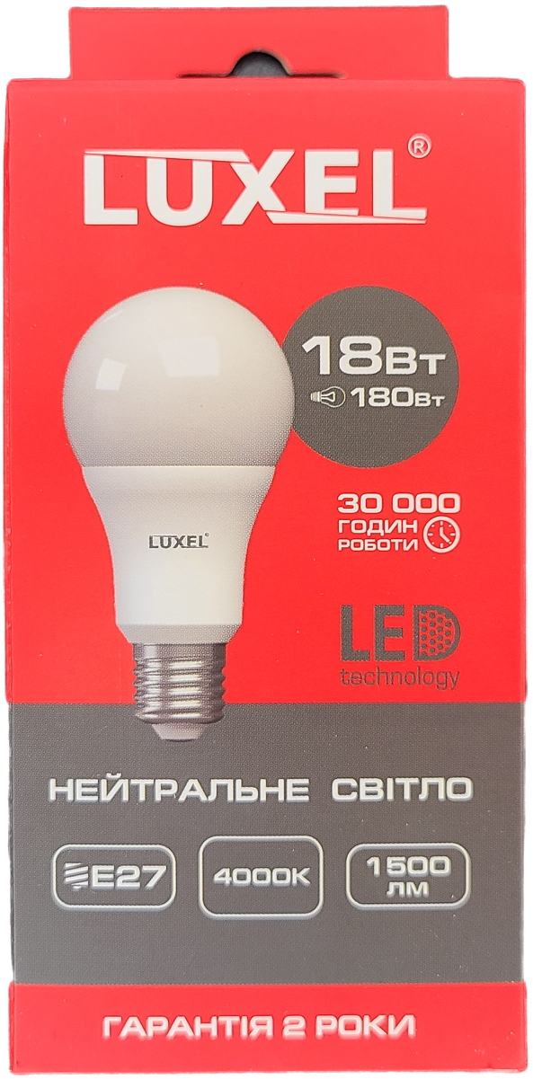 Светодиодная лампа LUXEL A65 E27 18W 220V 4000k (1971328395) - фото 2