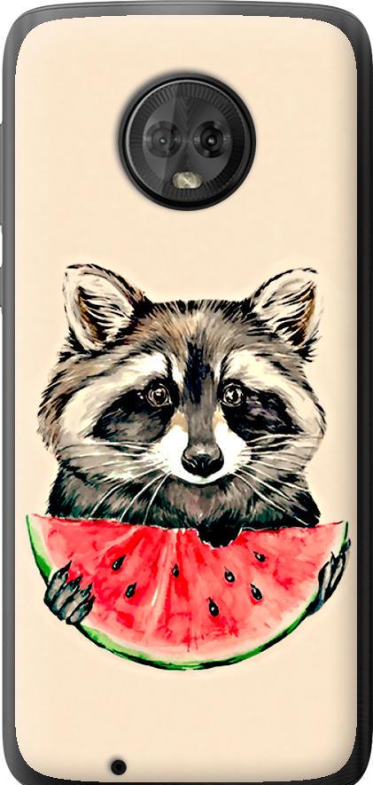 Чехол на Motorola Moto G6 Енотик с арбузом (4605u-982-42517)