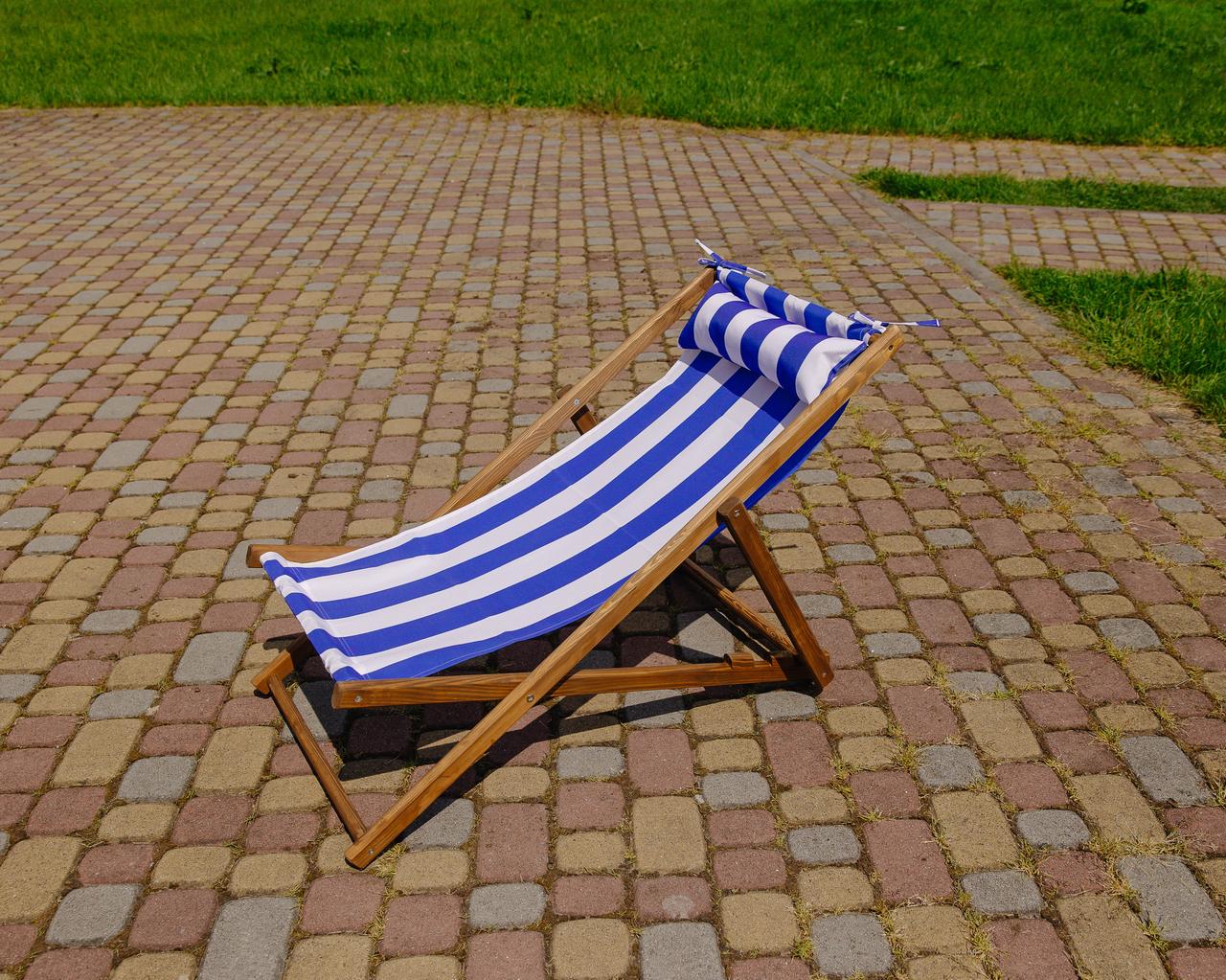 Шезлонг для дачи тканевый XRmaster с подушкой Коричневый/Голубой (КШ-003/4) Шезлонг для дачи тканевый XRmaster с подушкой Коричневый/Голубой (КШ-003/4)