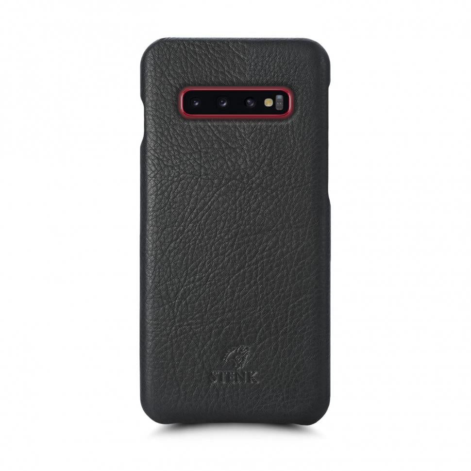 Кожаная накладка Stenk Cover для Samsung Galaxy S10 Черная (69444)