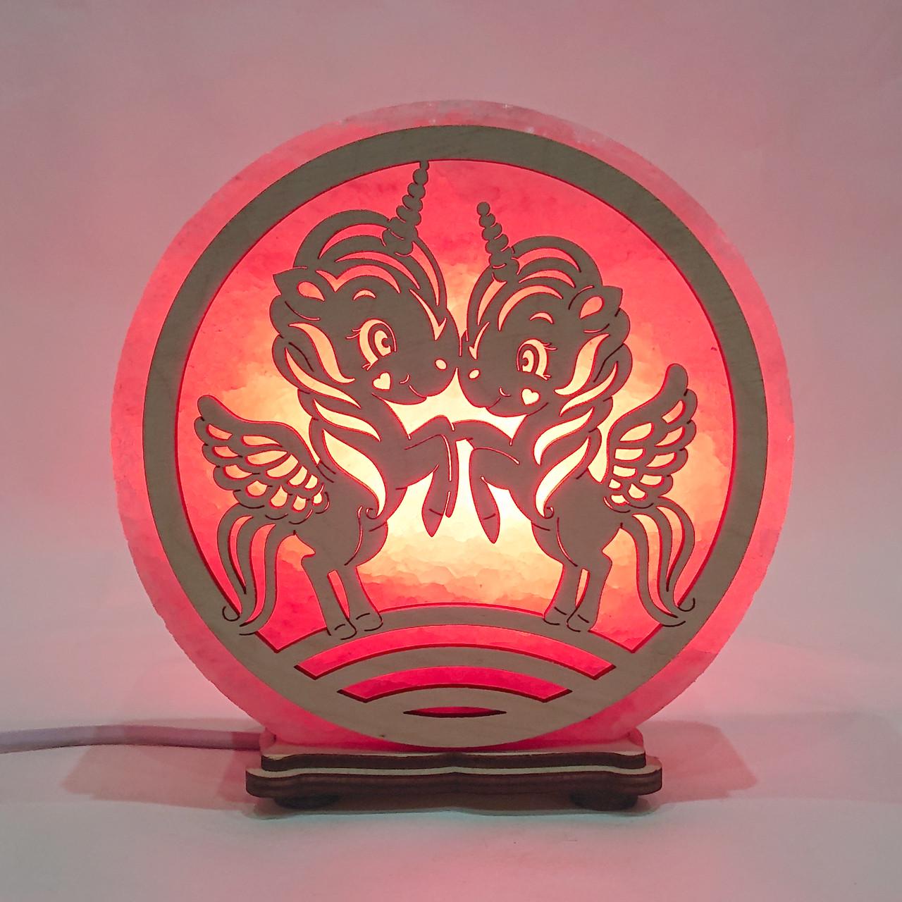 Соляной светильник Единороги (KБ-00022-r)