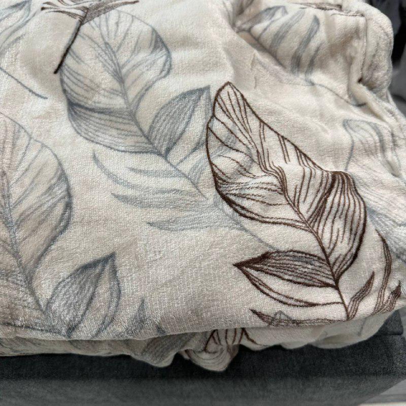 Комплект постельного белья велюровый с рисунком с 4 наволочками евро 200x230 см Кофейный (29225198) - фото 3