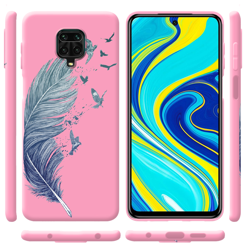 Чохол Boxface Xiaomi Redmi Note 9S Feather Рожевий силікон (39475-cc38-39916) - фото 2