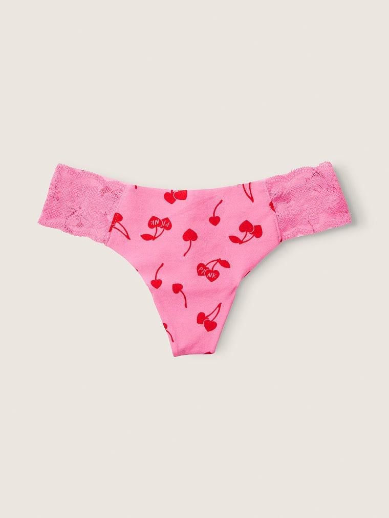 Трусики безшовні PINK L в вишеньки Рожевий