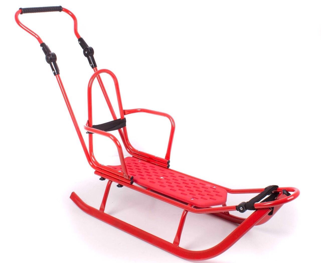 Санки Adbor Piccolino с регулируемой ручкой и конвертом Красный - фото 4