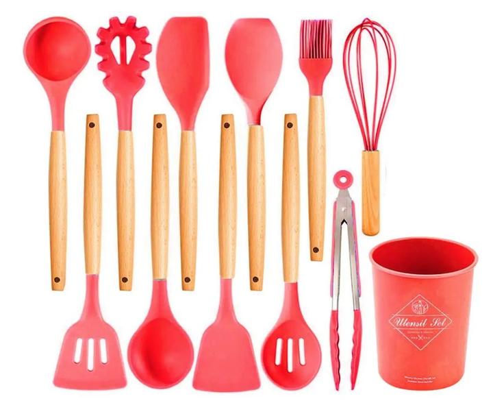 Набор кухонных принадлежностей Kitchen Set RB-2239 силиконовый 12 пр. Красный (RB2239\3) - фото 6