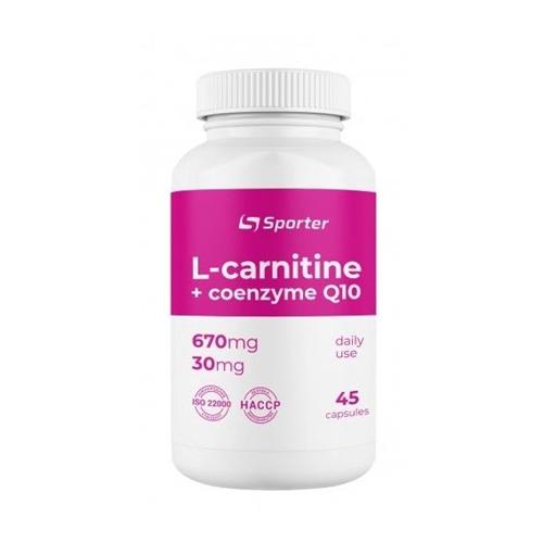 Жироспалювач для спорту Sporter L-carnitine 670 mg + CoQ10 30 mg 45 Caps