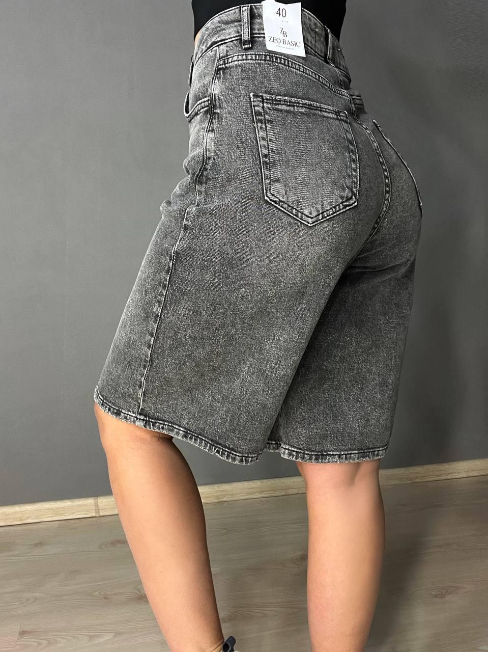 Шорты женские джинсовые Zeo Basic 4868 бермуды р. 42 Серый (26389117) - фото 2