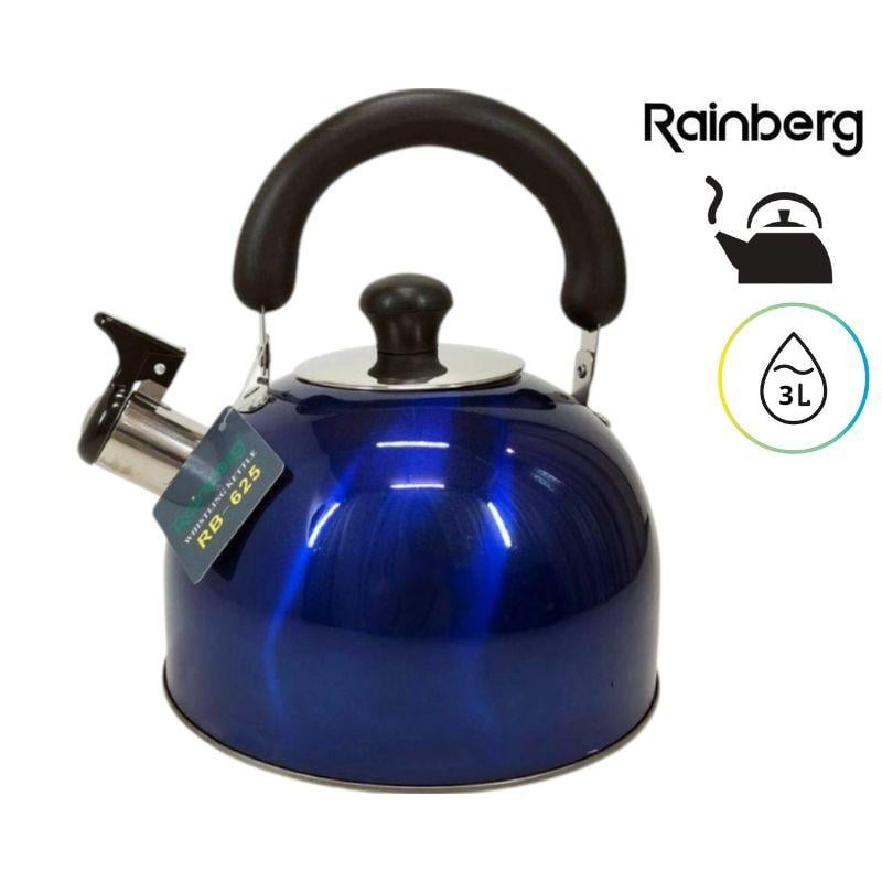 Чайник Rainberg RB-625 нержавеющая сталь со свистком 3 л Синий (26202618) - фото 4 Чайник Rainberg RB-625 нержавеющая сталь со свистком 3 л Синий (26202618) - фото 4